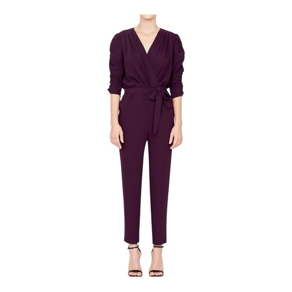 Amanda Uprichard The Annika Jumpsuit elegant burgundy NWOT - Picture 1 of 15